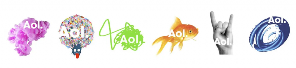 Many incarnations of Aol's new branding
