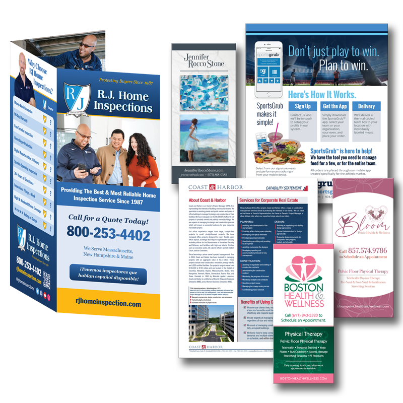 Brochures, Flyers and sellsheets for Boston's businesses